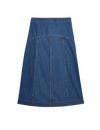 Denim Seam Detail Midi Skirt