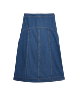 Denim Seam Detail Midi Skirt