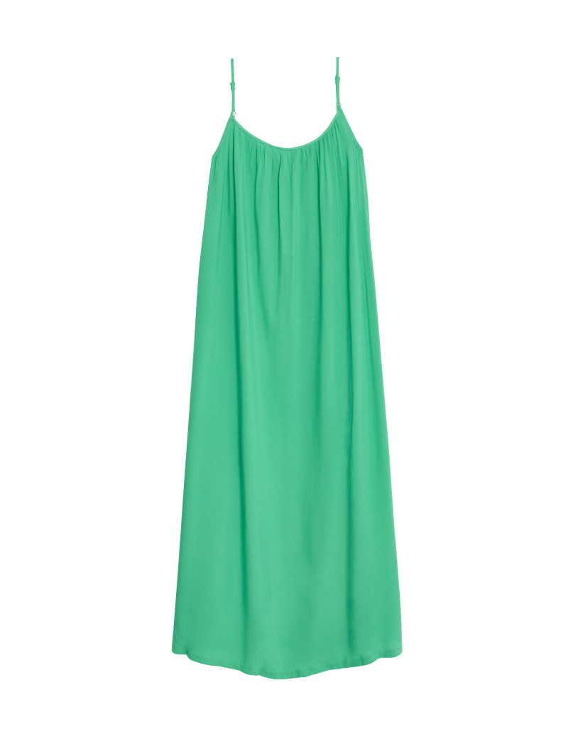 Square Neck Strappy Midi Cami Slip Dress