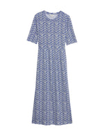 Jersey Printed Midi Waisted Dress