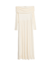 Jersey Lace Bardot Midi Waisted Dress