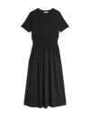 Pure Cotton Shirred Midi Waisted Dress