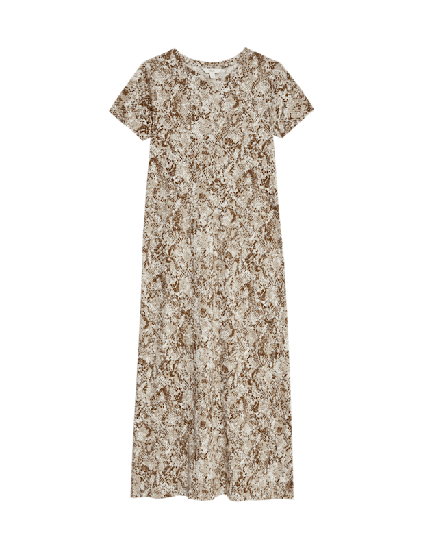 Pure Cotton Printed Midi T-Shirt Dress