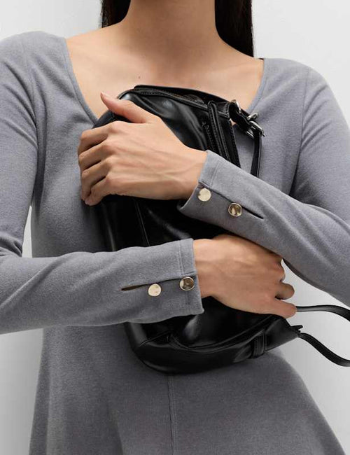 Jersey Cosy Scoop Neck Mini Skater Dress