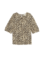 Animal Print Gathered Neck Top