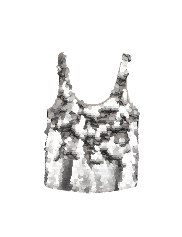 Disc Sequin Sleeveless Top