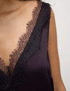 Satin V-Neck Lace Insert Cami Top