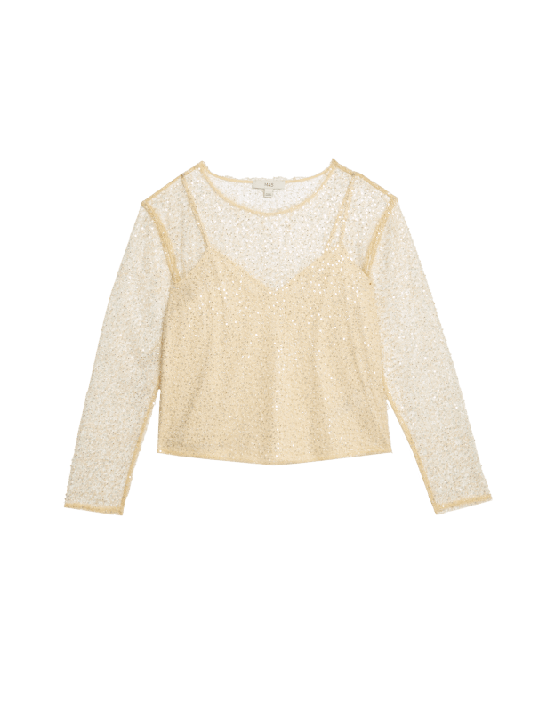 Sequin Regular Fit Top