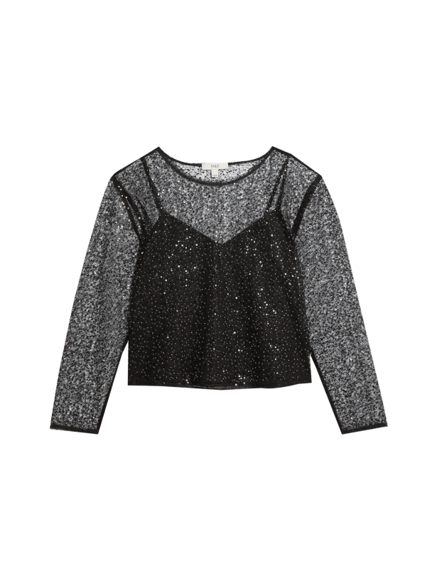 Sequin Regular Fit Top