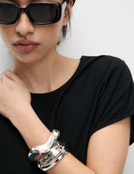 Plisse Round Neck Top