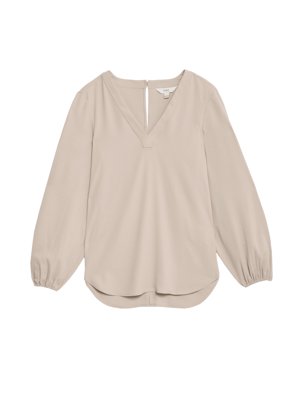 V-Neck Popover Blouse