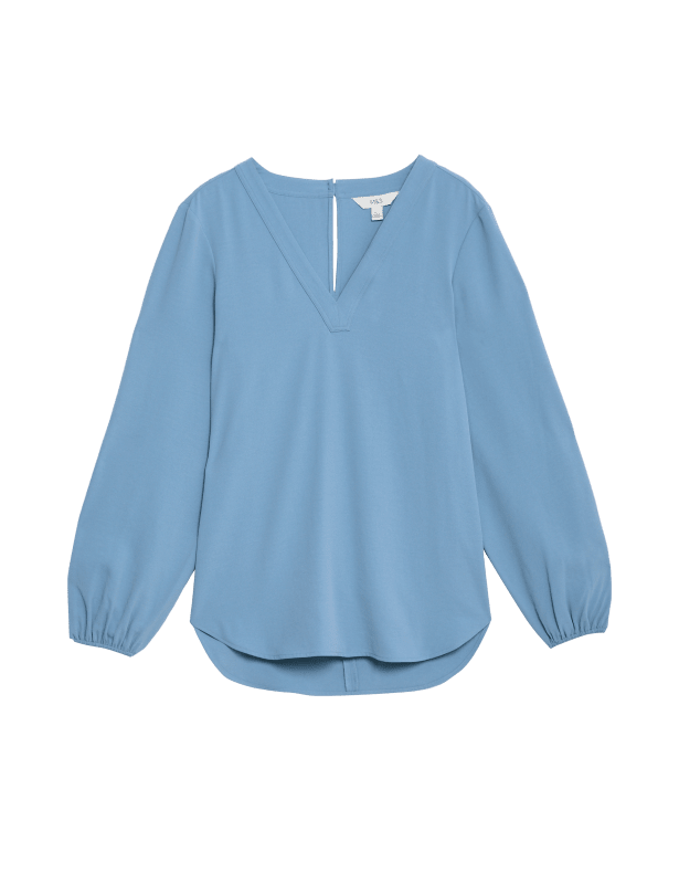 V-Neck Popover Blouse