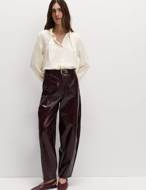 Tie Neck Long Sleeve Shirt