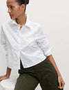 Pure Cotton Cropped Collared Shirt