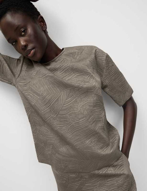 Textured Round Neck T-Shirt