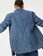 Pure Cotton Denim Quilted Shacket