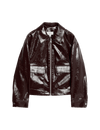 Faux Leather Lacquered Harrington Jacket