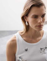 Cotton Rich Floral Embellished Vest