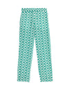 Cupro Rich Printed Straight Leg Trousers