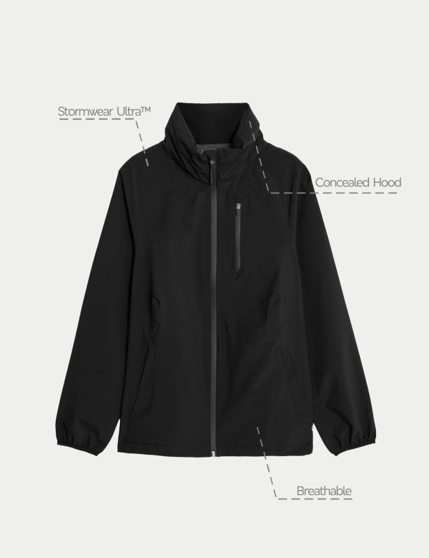 Waterproof Hooded Sports Jacket with Stormwear™ Ultra