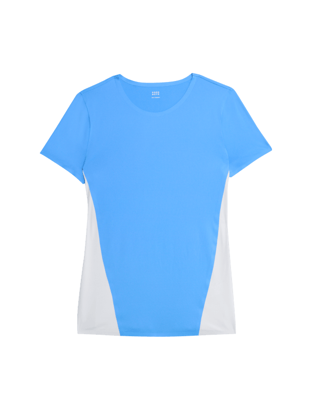 Colour Block Scoop Neck T-Shirt