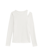 Rib Cold Shoulder Fitted Yoga Top