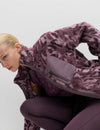 Borg Printed Funnel Neck Zip Up Fleece Jacket