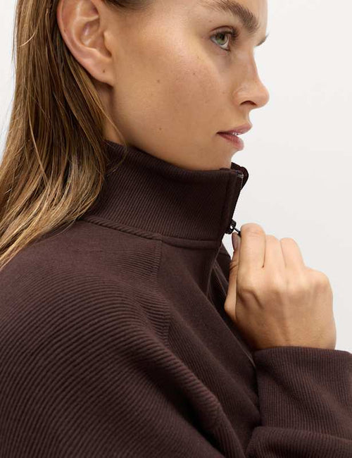 Rib Half Zip Yoga Sweatshirt