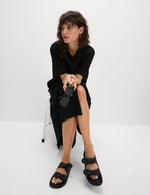 Linen Rich Collared Midi Shirt Dress