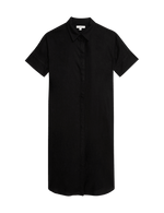 Linen Rich Collared Midi Shirt Dress