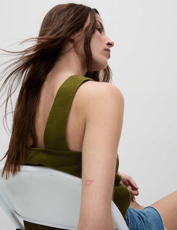 Linen Rich Square Neck Vest Top