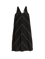 Linen Blend Embroidered Midaxi Shift Dress