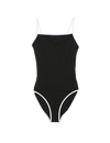 Contrast Trim Square Neck Swimsuit