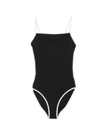 Contrast Trim Square Neck Swimsuit