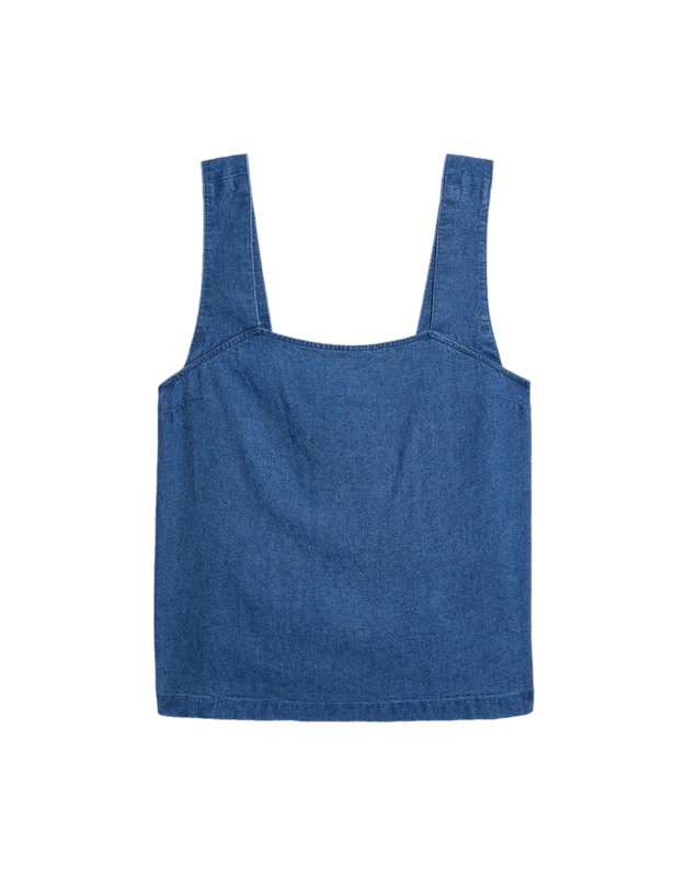 Linen Rich Square Neck Vest Top