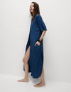 Linen Rich Collared Midi Shirt Dress