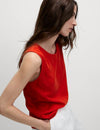 Linen Rich Cross Back Tank Top