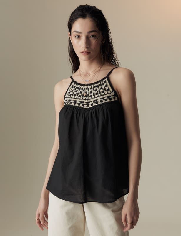 Pure Cotton Square Neck Strappy Cami Top