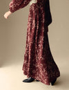 Satin Printed Round Neck Maxi Dress