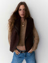 Shearling Faux Fur High Neck Gilet