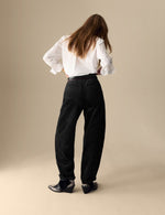 Cord Pleat Front Relaxed Trousers with Modal