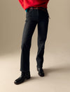 Mid Rise Straight Leg Ankle Grazer Jeans