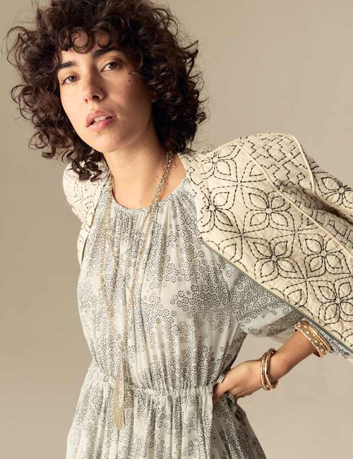 Cotton Rich Printed Maxi Tiered Dress