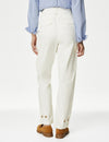 Cotton Rich Cargo High Waisted Trousers