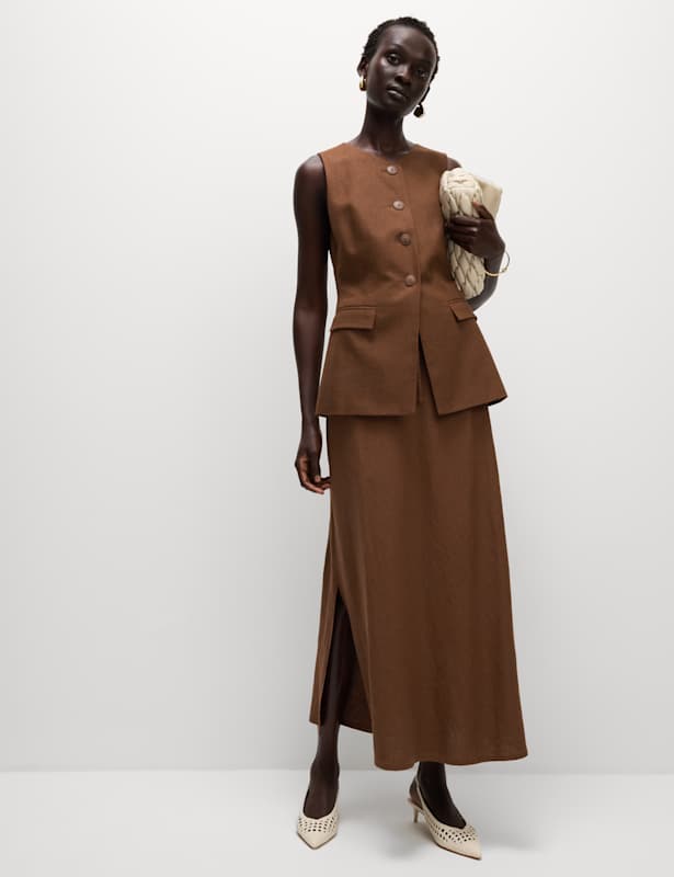 Bias Cut Maxi Skirt