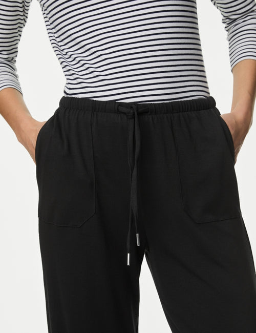 Jersey Drawstring Tapered Trousers