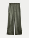 Satin Cargo Wide Leg Trousers