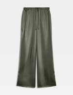 Satin Cargo Wide Leg Trousers