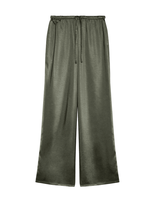 Satin Cargo Wide Leg Trousers