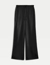 Satin Cargo Wide Leg Trousers